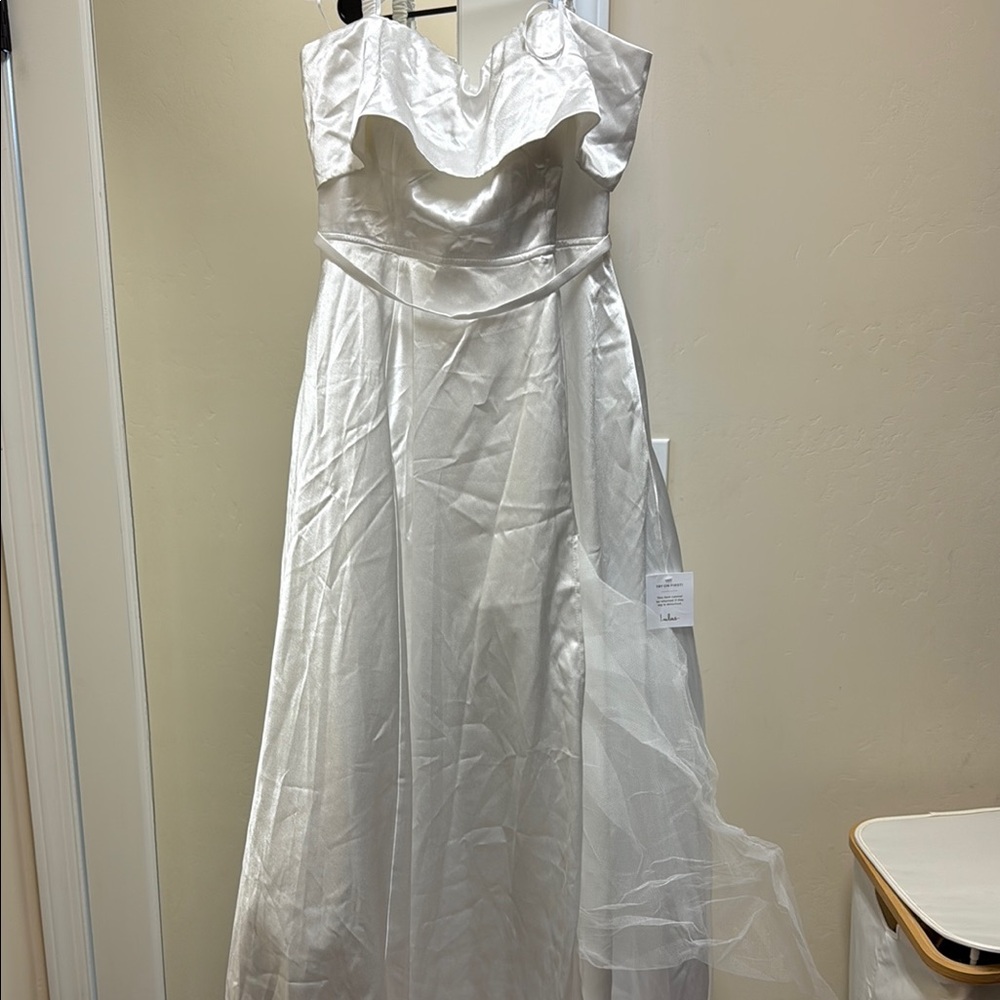 Lulu's Elegant White Maxi Dress